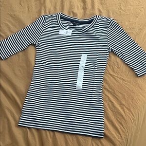Banana Republic Black and White Striped Top